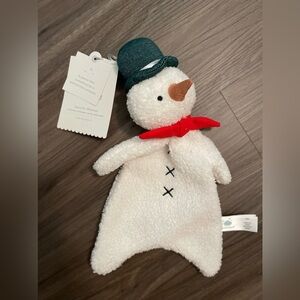 Cloud island Snowman Security Blanket with Red Bow